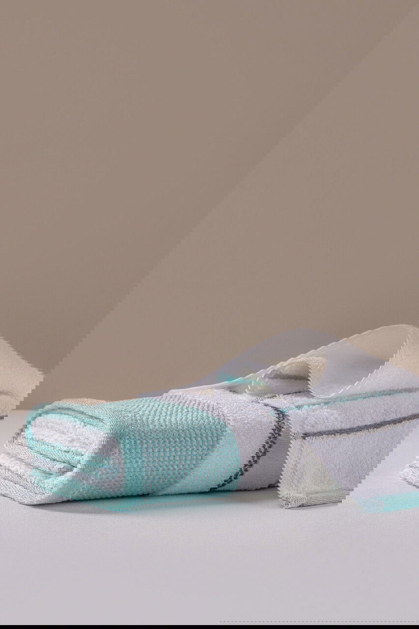 Set prosoape, L'essentiel Maison, Shiny, 97% Bumbac/3% Poliester, Turcoaz