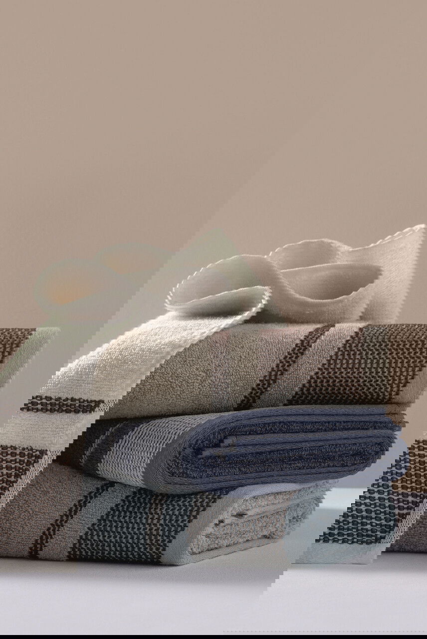 Set prosoape, Cotton Box, Casual Asorti, 97% Bumbac/3% Poliester, Bej / Alb / Albastru / Albastru închis