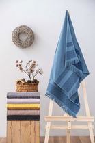 Prosop de baie, Cotton Box, Twins, Bumbac, Albastru indigo