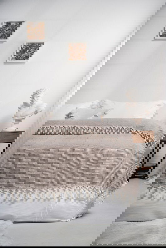 Cuvertura matlasata dubla, Balıksırtı - Brown, ICF Bedroom, Bumbac