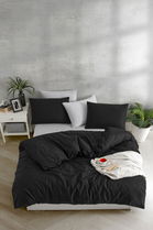 Lenjerie de pat pentru o persoana, Yarn Dyed - Black, Tabu Home, Bumbac;Poliester