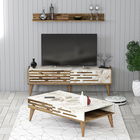 Set mobilier living, Hommy Craft, Valensiya 140, PAL, Nuc / Alb / Marmură