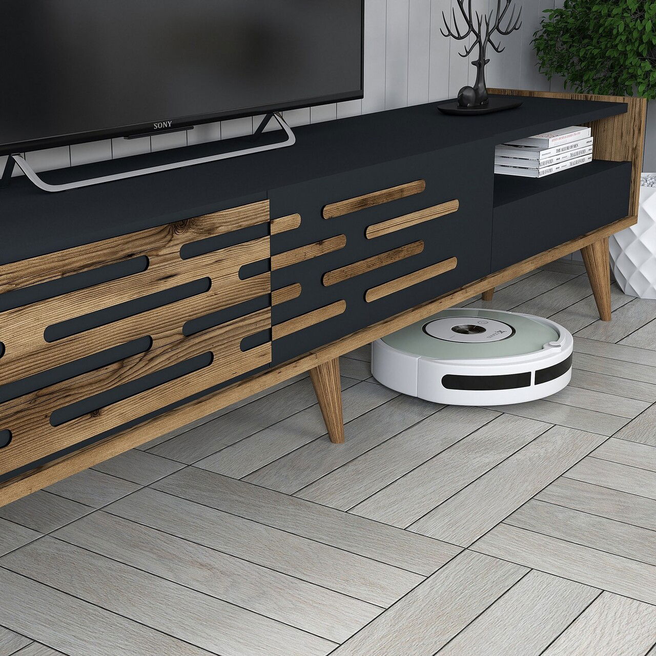 Set mobilier living, Hommy Craft, Valensiya, PAL, Nuc / Antracit