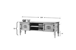 Comoda TV, Ephelia, Ada TV, 150x40x50 cm, MDF , Verde deschis