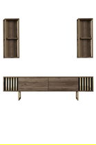 Comoda TV, Bexley, Gold Line, 180x30x48 cm, PAL, Nuc / Negru