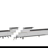 Comoda TV, Inarch, Imaj, 180x45 cm, PAL, Alb / Negru / Auriu