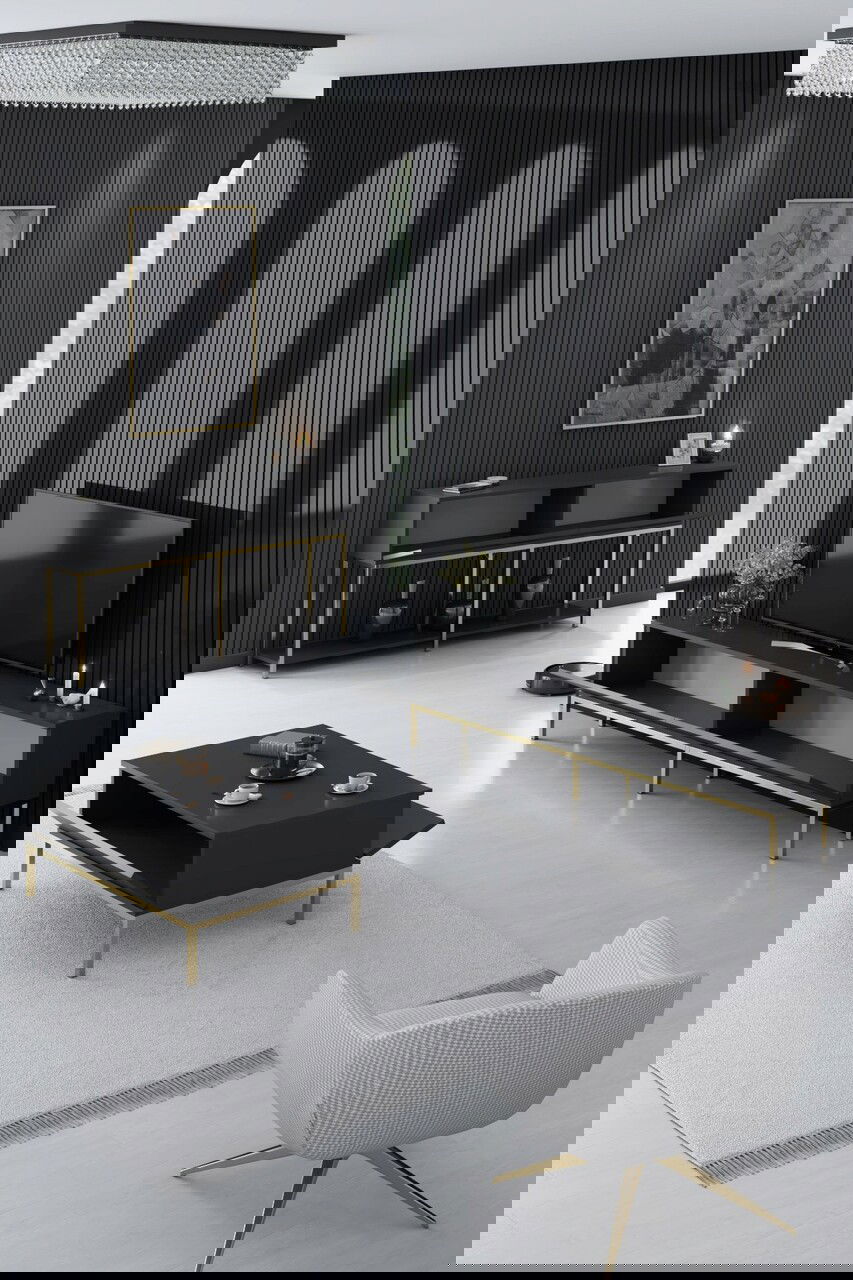 Set mobilier living, Bexley, Lord, PAL, Antracit / Aur