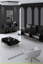 Set mobilier living, Bexley, Lord, PAL, Negru