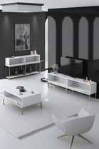 Set mobilier living, Bexley, Lord, PAL, Alb/Auriu