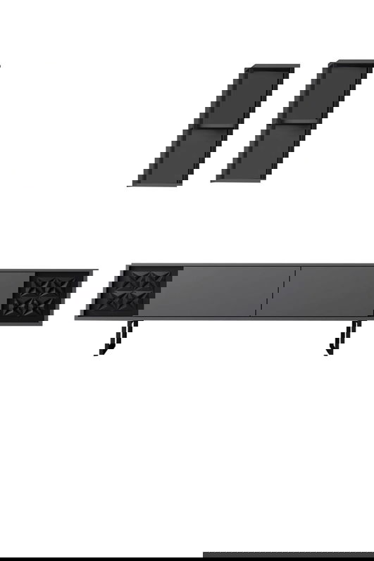 Set mobilier living, Bexley, Black Line Set, PAL, Antracit / Negru