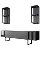 Set mobilier living, Bexley, Chrome Line Set, PAL, Antracit / Negru