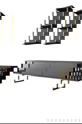 Set mobilier living, Bexley, Gold Line, PAL, Antracit / Aur