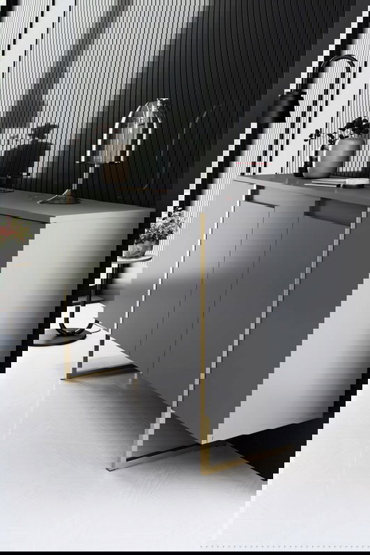 Set mobilier living, Bexley, Luxe, PAL, Antracit / Aur