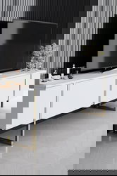 Set mobilier living, Bexley, Luxe, PAL, Alb/Auriu