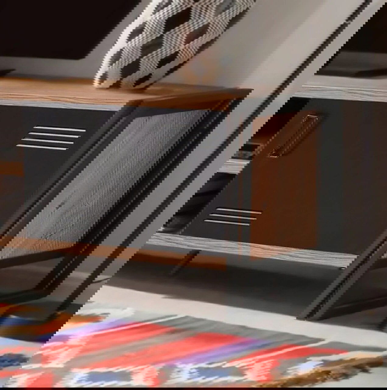 Set mobilier living, Sapphire, COSMO-TKM.12, PAL, Pin Atlantic / Negru