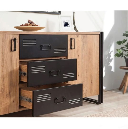 Set mobilier living, Sapphire, COSMO-TKM.1, PAL, Pin Atlantic / Negru