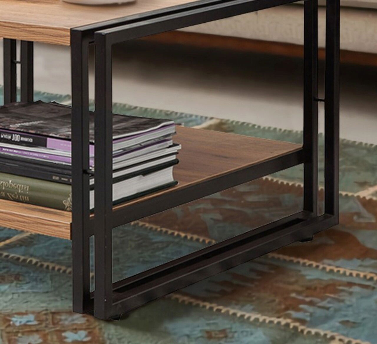 Set mobilier living, Sapphire, COSMO-TKM.13, PAL, Pin Atlantic / Negru