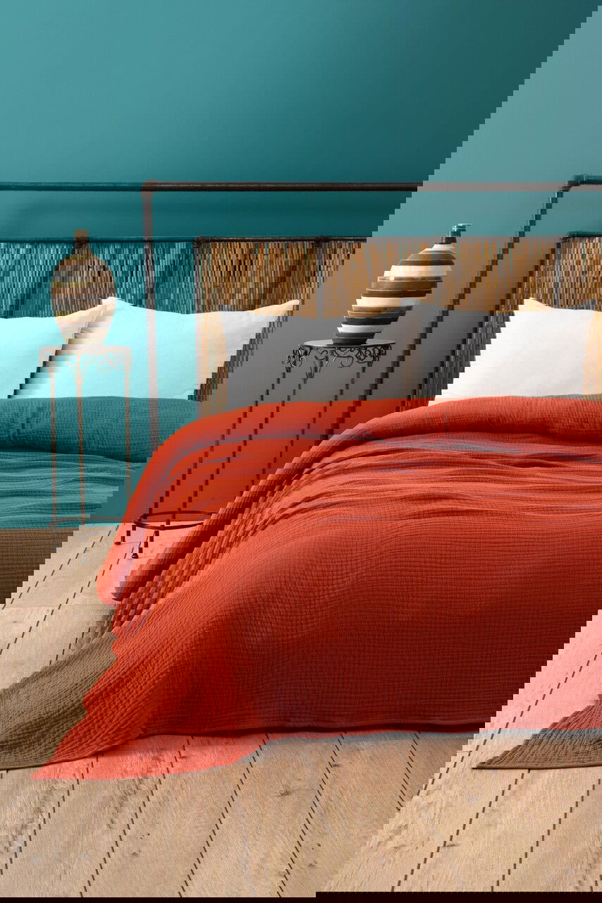 Cuvertura matlasata dubla, L'essentiel Maison, Muslin, Caramiziu