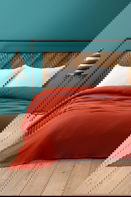 Cuvertura matlasata dubla, L'essentiel Maison, Muslin, Caramiziu