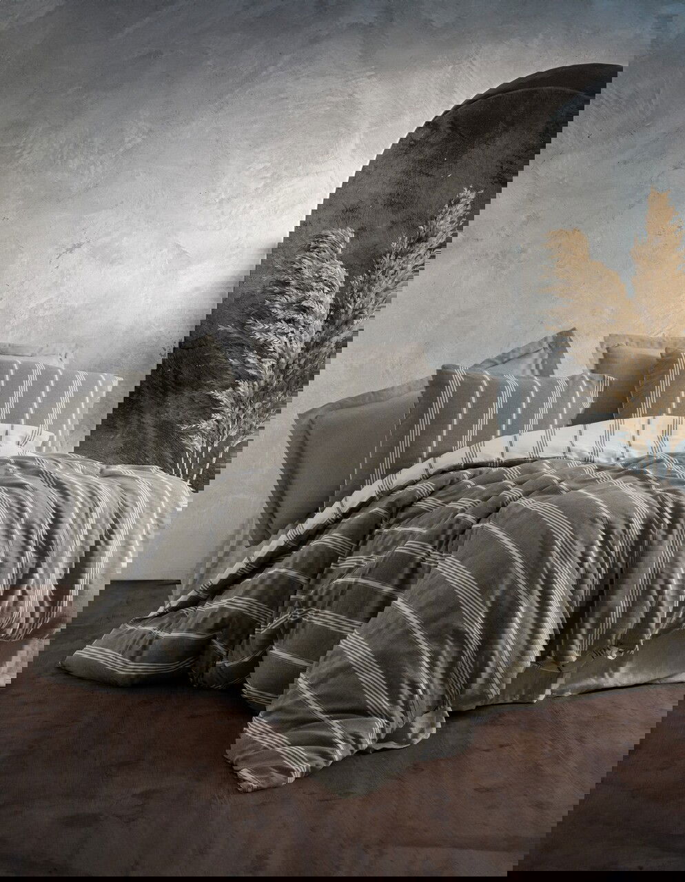 Lenjerie de pat dubla, L'essentiel Maison, Jamira, Kaki