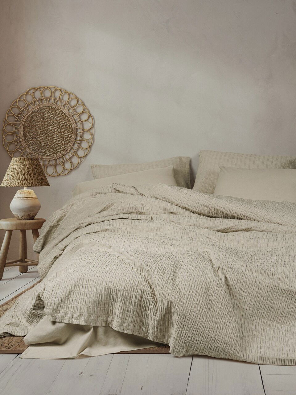 Lenjerie de pat dubla, L'essentiel Maison, Sungai, Bej