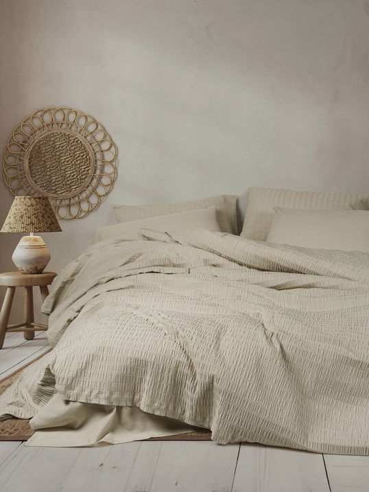 Lenjerie de pat dubla, L'essentiel Maison, Sungai, Bej