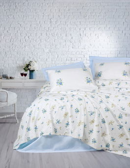 Set cuvertura pique dubla, L'essentiel Maison, Bellus, Albastru