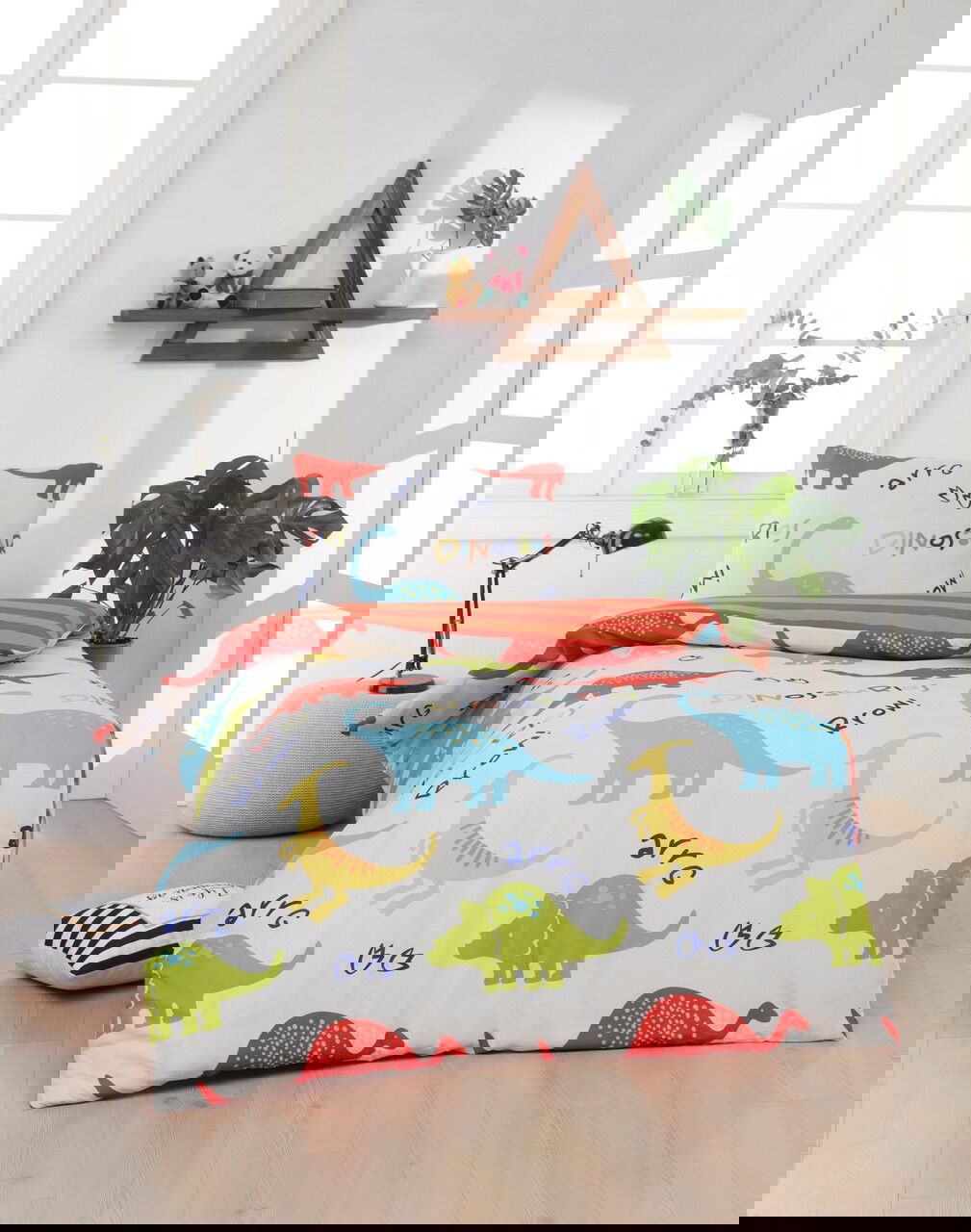 Lenjerie de pat pentru o persoana 2 piese, L'essentiel Maison, Dinazorus, 65% bumbac/35% poliester, Alb