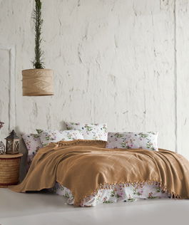 Set cuvertura pique dubla, L'essentiel Maison, Mona v2, Galben mustar