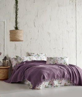 Set cuvertura pique dubla, L'essentiel Maison, Mona v2, Mov pruna