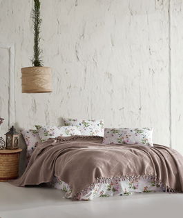 Set cuvertura pique dubla, L'essentiel Maison, Mona v2, Bej