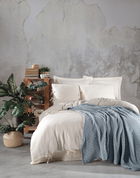 Lenjerie de pat dubla, L'essentiel Maison, Dante, Mentă / Cremă