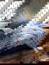 Lenjerie de pat dubla, 6 piese, 240x260 cm, 100% bumbac satinat, Cotton Box, Harmony