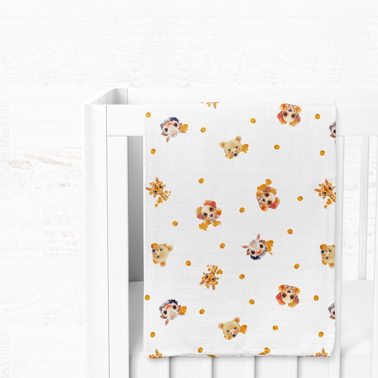 Patura bebelusi, L'essentiel Maison, Lama, Galben / Albastru / Portocaliu