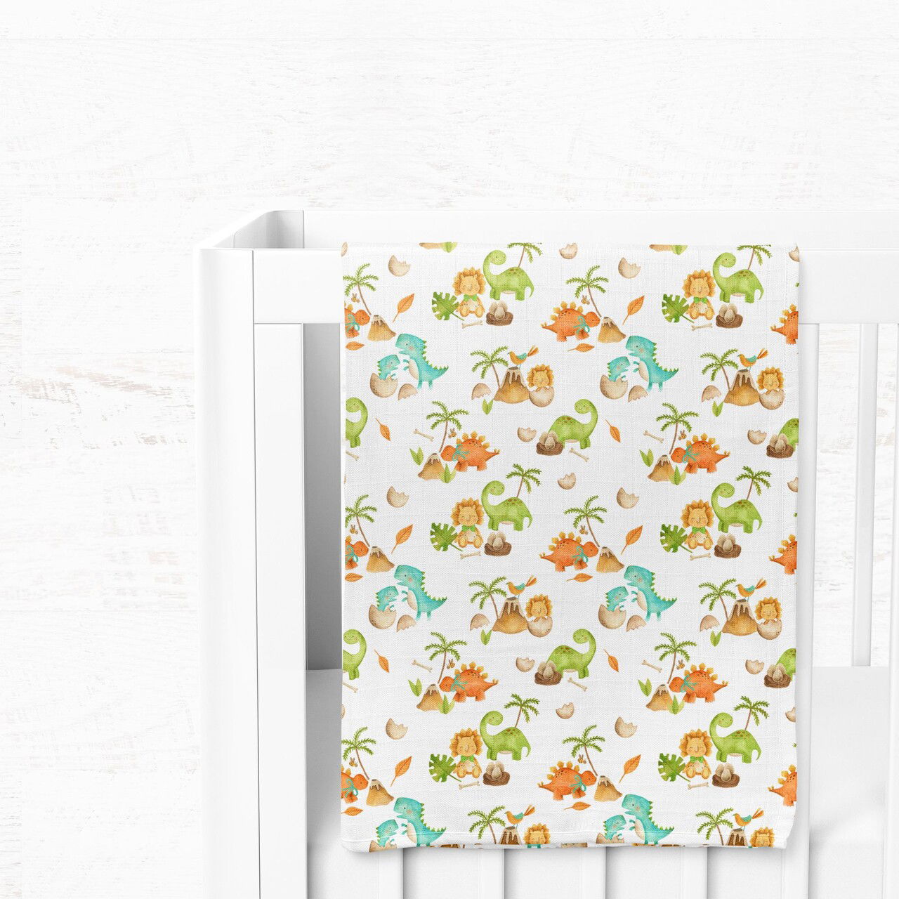 Patura bebelusi, L'essentiel Maison, T-rex, Galben / Albastru / Portocaliu