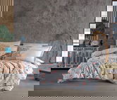 Lenjerie de pat dubla 4 piese, L'essentiel Maison, Benita, Gri