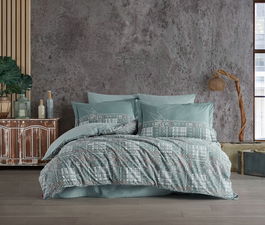 Lenjerie de pat dubla 4 piese, L'essentiel Maison, Lucia, Verde