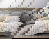 Lenjerie de pat dubla, L'essentiel Maison, Unus, Gri/Alb