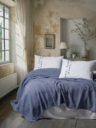 Set cuvertura pique dubla, L'essentiel Maison, Cora, Albastru indigo