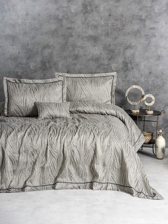 Set cuvertura de pat dubla 3 piese, L'essentiel Maison, Kaylan, Bej