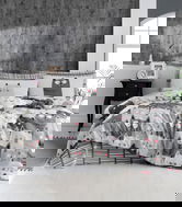 Lenjerie de pat dubla 3 piese, L'essentiel Maison, Duvarda Kediler, 65% bumbac/35% poliester, Grey / Light Grey / Pink