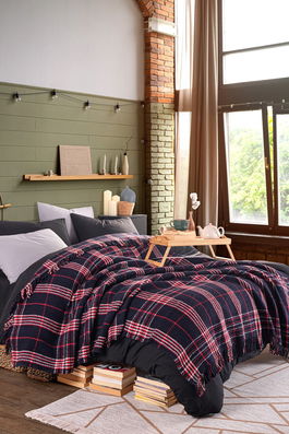 Patura Double, L'essentiel Maison, Warm Soft, Albastru inchis