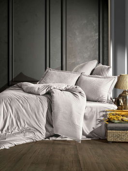 Lenjerie de pat dubla, L'essentiel Maison, Austin v2, Gri deschis