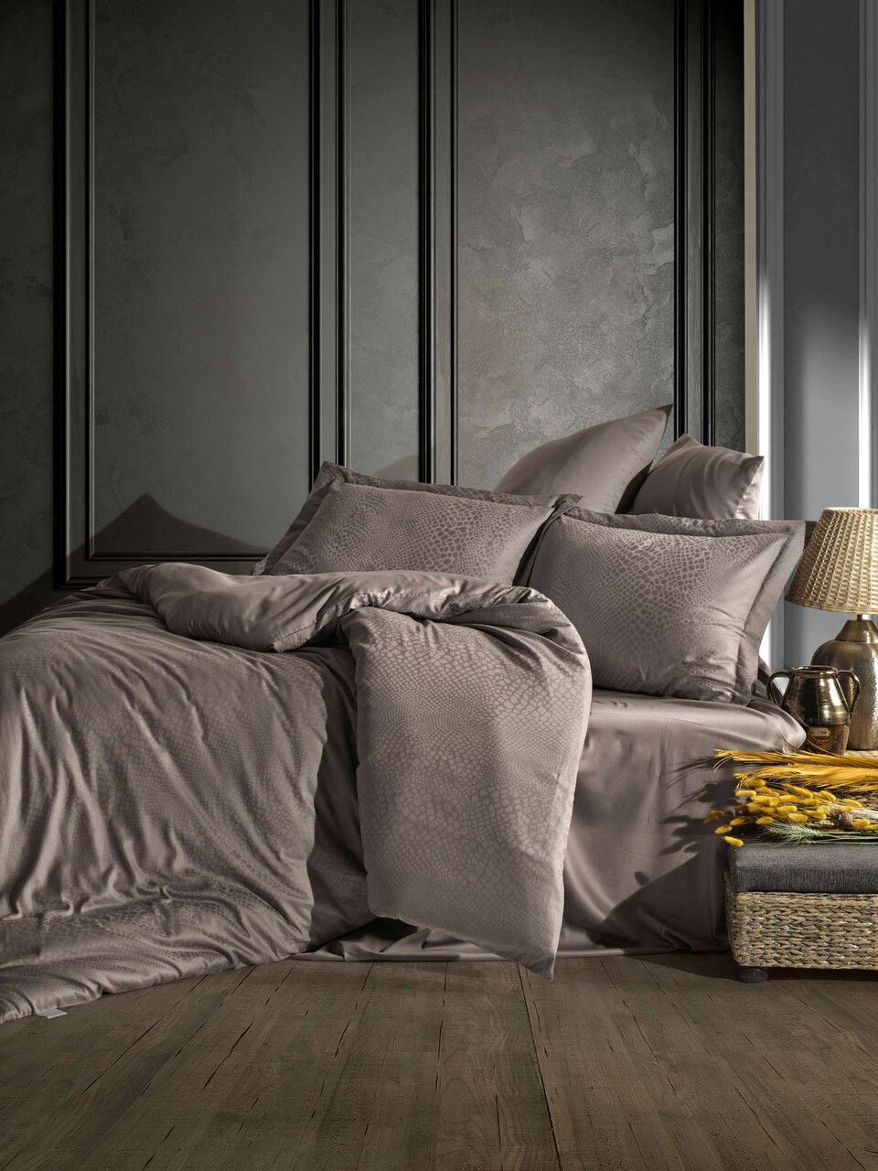 Lenjerie de pat dubla, L'essentiel Maison, Austin v2, Bej