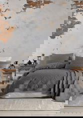 Set cuvertura de pat dubla 3 piese, L'essentiel Maison, Sandeo, Antracit