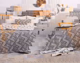 Set cuvertura de pat dubla 3 piese, L'essentiel Maison, Stella, Gri