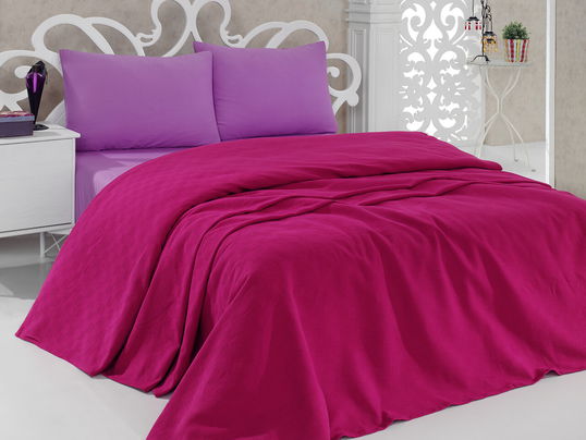 Cuvertura pique Single, L'essentiel Maison, 7, Bumbac, Fucsia