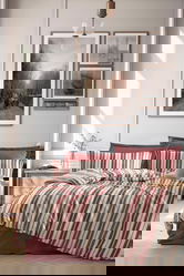 Lenjerie de pat dubla, L'essentiel Maison, Monaco, Bumbac;Poliester, Rosu claret