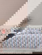 Lenjerie de pat dubla 3 piese, L'essentiel Maison, Zagreb, Bumbac;Poliester, Rosu albastru