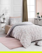 Lenjerie de pat pentru o persoana, L'essentiel Maison, Piti Yaprak, 65% bumbac/35% poliester, Roz prafuit